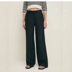 Reformation Womens 6 Wide Leg Trouser Dress Pants‎ Black Contemporary Minimalist